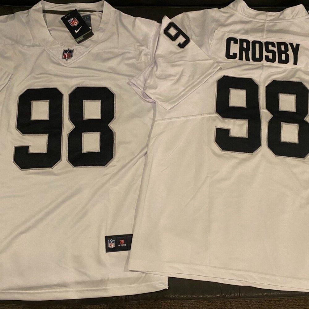 Nike LAS VEGAS RAIDERS MAXX CROSBY White Men's Vapor Limited JERSEY Sz M,L,XL,2X